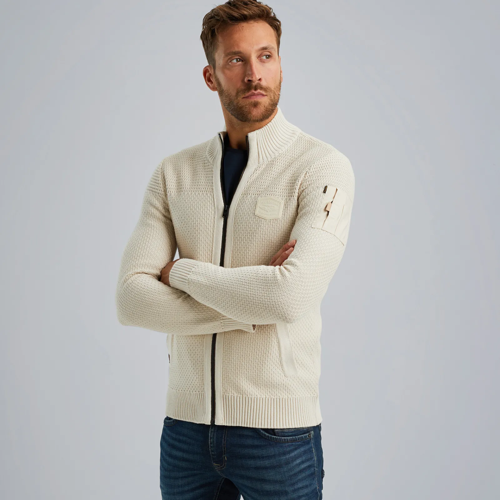 PME Legend Vest Met Ritssluiting Beige Store